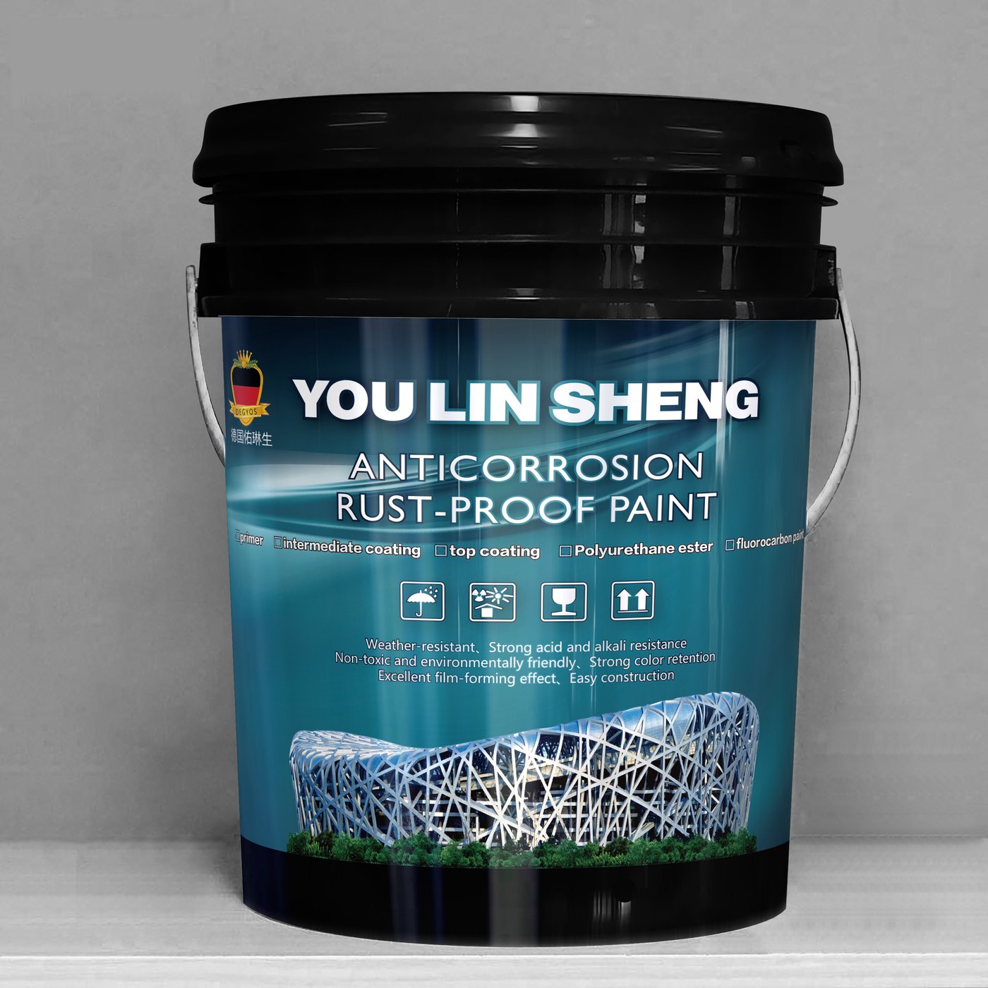 Steel structure fireproof coating product pail
