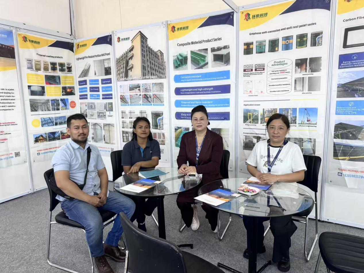 Composite photovoltaic product presentation at an overseas trade show